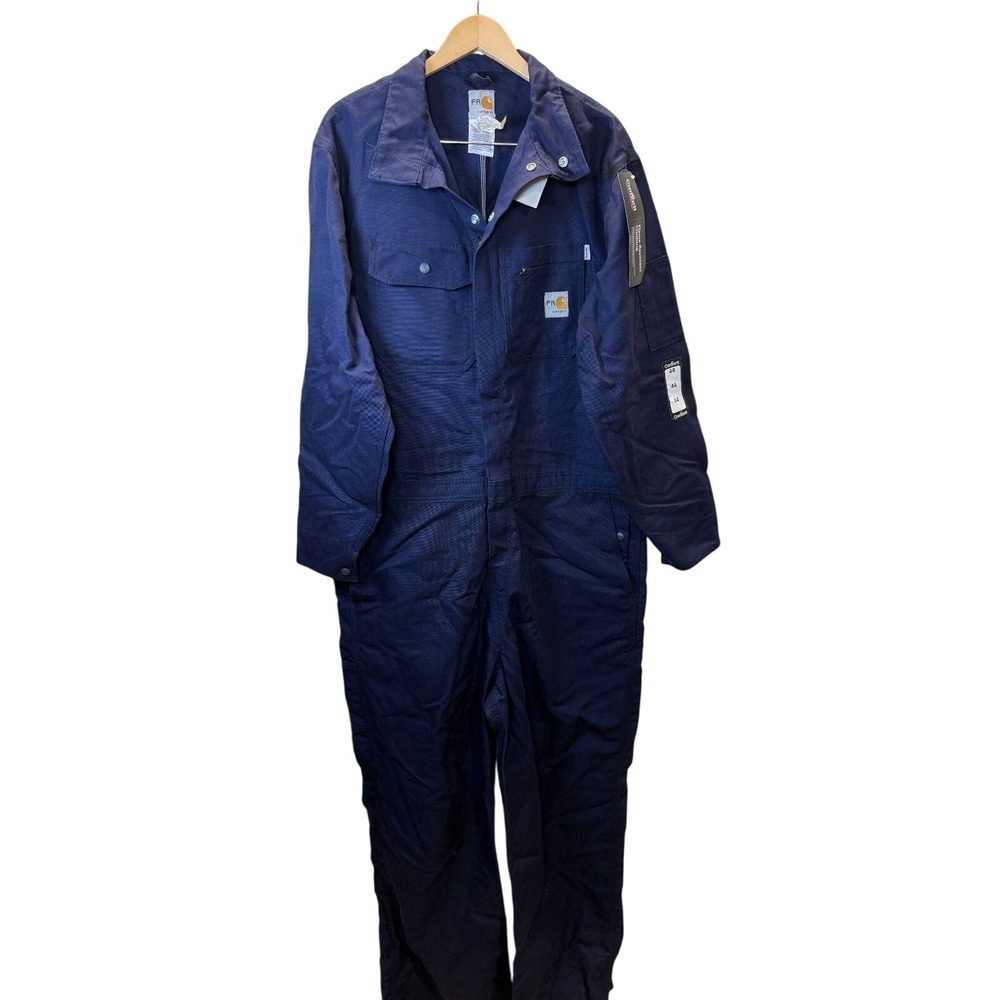 Carhartt Flame Resistant Coverall Mens 44 Regular Navy Blue FRX007 DNY Workwear